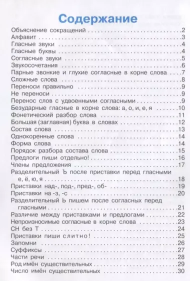 Правила по русскому языку в таблицах. 1-4класс