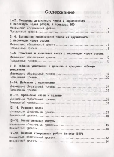 Математика. 3 класс. Входные контрольные работы в тестовой форме