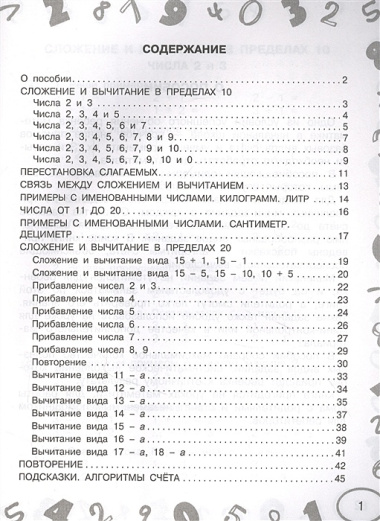 Математика. Мини-примеры на все темы школьного курса. 1 класс