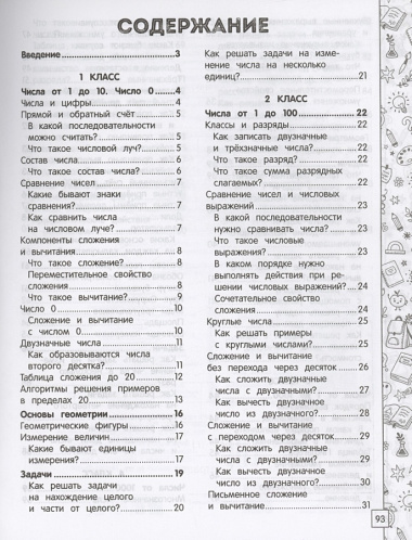 Математика в схемах, таблицах, рисунках. Наглядный справочник младшего школьника: 1-4 классы