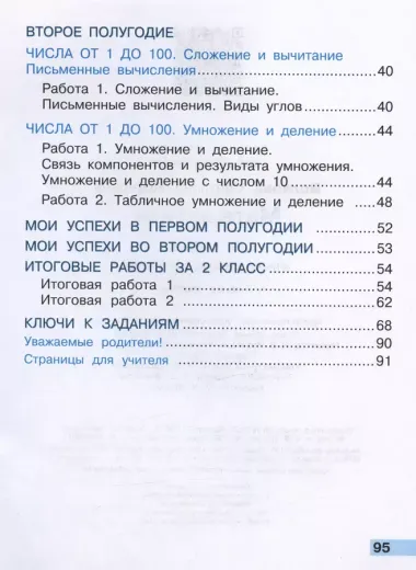 Математика. Тетрадь учебных достижений. 2 класс. Учебное пособие