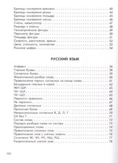 Дружок. Правила по русскому языку и математике для начальных классов