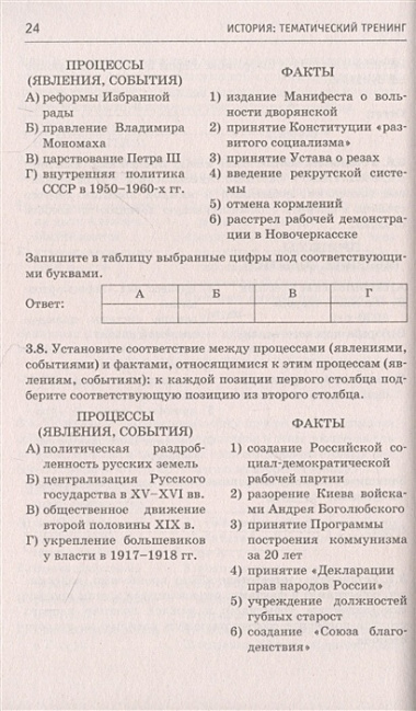 ЕГЭ. История. Тематический тренинг для подготовки к единому государственному экзамену