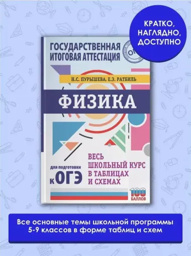 ОГЭ. Физика. Весь школьный курс в таблицах и схемах для подготовки к основному государственному экзамену