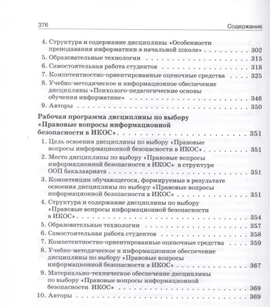 Программы методической подготовки бакалавров педагогического образования по проф.Информатикас учет