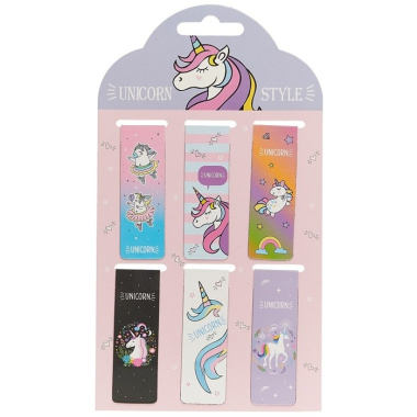 Магнитные закладки «Unicorn style», 6 штук