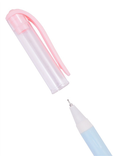 Ручка гелевая черная "Pink clip", 0,5 мм