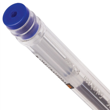 Ручка гелевая синяя "Jet" прозрачная, узел 0,5мм, линия 0,35мм, BRAUBERG