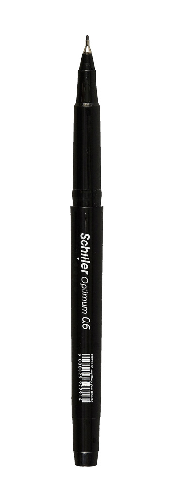 Ручка капиллярная Schiller, Optimum, черная 0,6 мм