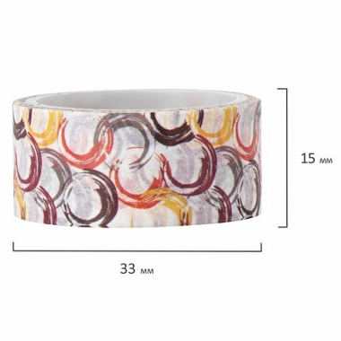 Клейкие WASHI-ленты для декора "Микс №3", 15 мм х 3 м, 7 цветов, рисовая бумага