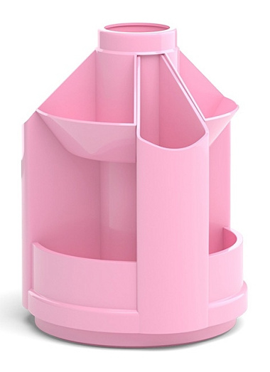 Подставка настольная "Mini Desk, Pastel" вращающаяся, пластик, розовая, ErichKrause