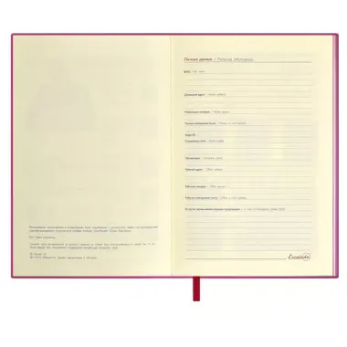 Ежедневник недат. А5 160л "Шеврет экстра" малиновый, иск.кожа, мягкий переплет, блинт.тиснение, офсет, ляссе