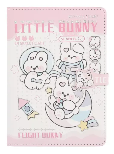 Книга для записей А5 "Little Bunny" с магнитной застежкой, ассорти