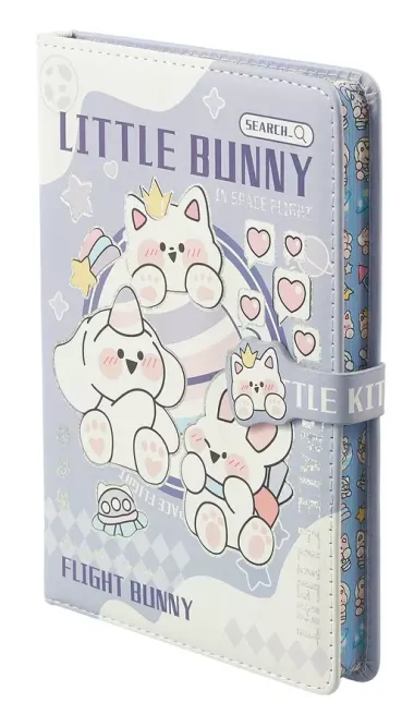 Книга для записей А5 "Little Bunny" с магнитной застежкой, ассорти