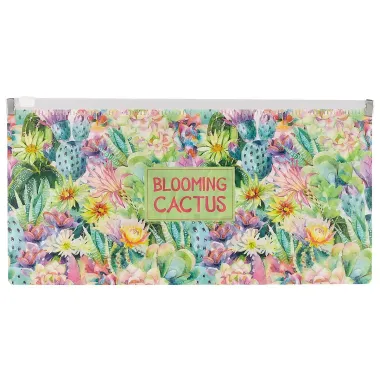 Папка на молнии «Blooming cactus», 25.5 х 13 см