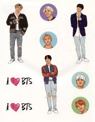 Дневник читательский 32л. "I love BTS! Звезды" со стикерами, на скрепке