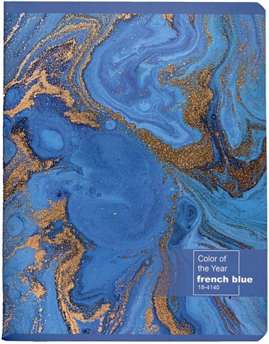 Тетрадь 96л лин. "Французский синий" мат.ламинация