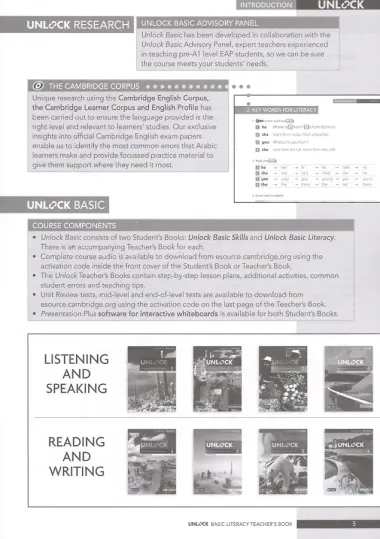 Unlock. Basic Literacy. Teacher's Book. English Profile Pre A1