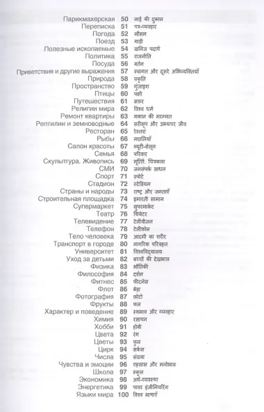 Хинди. Тематический словарь. 20 000 слов и предложений. С транскрипцией слов на хинди. С указателями русских слов и слов на хинди