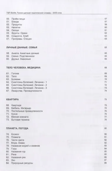 Русско-датский тематический словарь. 3000 слов