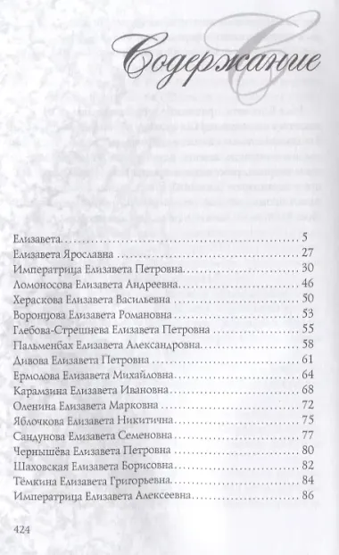 Елизавета. Имена женщин России