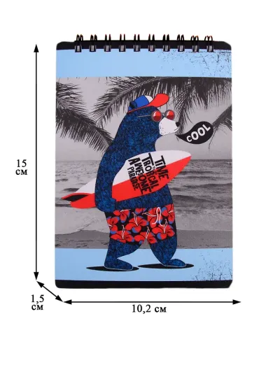 Блокнот , , 102х142 мм, 100 л., клетка, мягкий переплет, спираль. Коллекция 