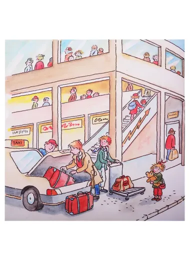 Конни летит на самолете