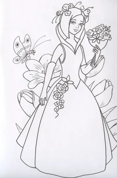 Невесты. Посмотри и раскрась