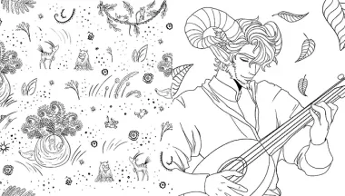 Лесные создания и феи. Раскраска