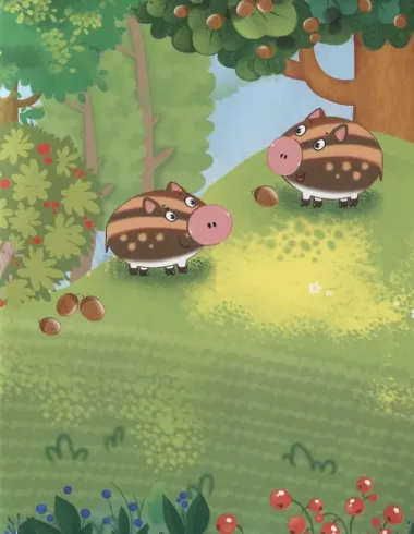 Развивающие многоразовые наклейки. Кто что ест? Лесные зверята