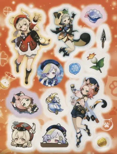 Genshin Impact. Наклейки (оранжевые)