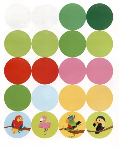 Первая аппликация: птички: 109 наклеек