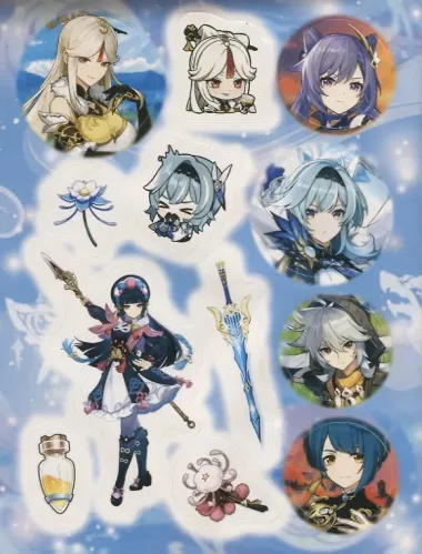 Genshin Impact. Наклейки (оранжевые)