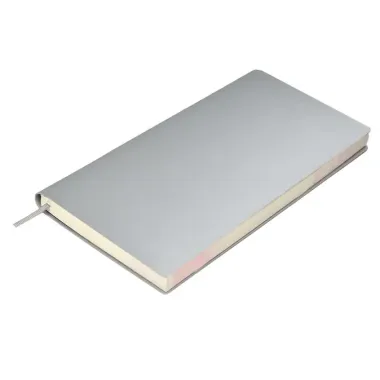 Записная книжка А6 96л серебряная, мягкий переплет, стикеры+скрепки+брелок в комплекте, тонир.блок