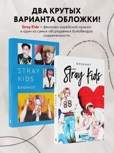 Stray Kids. Блокнот (формат А5, 128 стр., цветной блок, мягкая обложка серая)