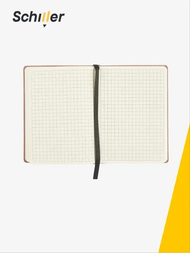Записная книжка А6 100 листов в клетку черный, Schiller