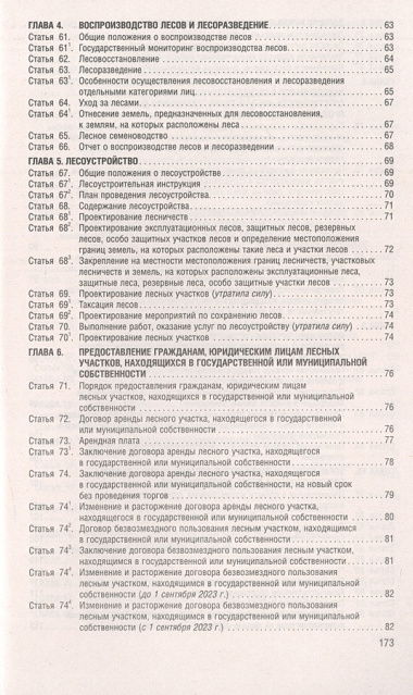 Лесной кодекс РФ по состоянию на 1.10.23 с таблицей изменений