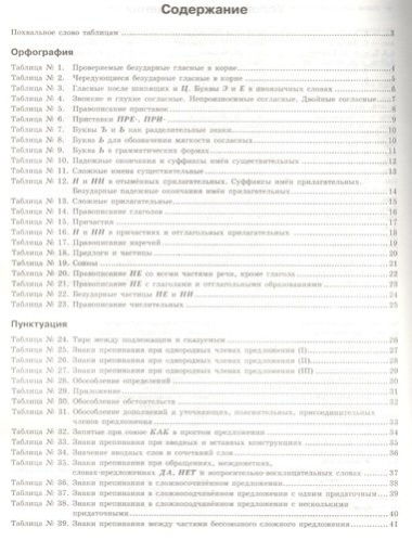 Русский язык в таблицах с комментариями (справочник по орфографии и пунктуации)