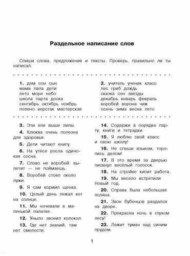 Русский язык. Все виды контрольного списывания. 1 класс
