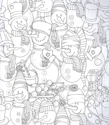 Новогодняя раскраска-сказка (Снеговик)