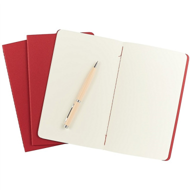 Набор книг для записей Moleskin Cahier Journal Large, 3 штуки, красные, 40 листов, А5