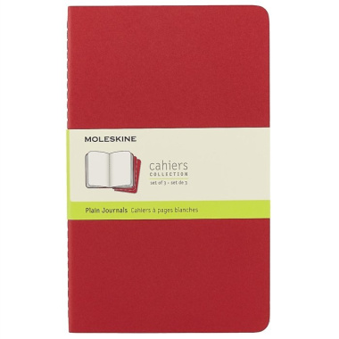 Набор книг для записей Moleskin Cahier Journal Large, 3 штуки, красные, 40 листов, А5