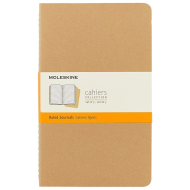 Набор книг для записей Moleskin Cahier Journal Large, 3 штуки, линейка, мягкая обложка, 40 листов, А5