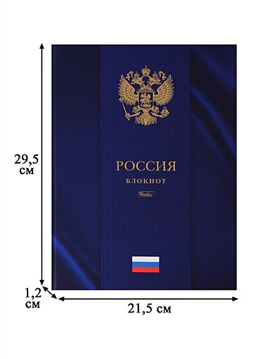 Книга для записей А4 80 листов клетка "Россия"