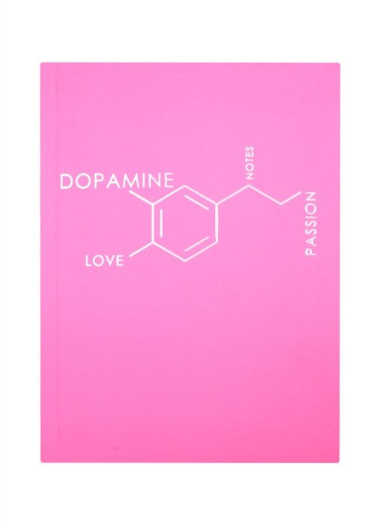 Записная книжка А6 80л лин. "Molecule. Dopamine" интеграл.переплет, Soft Touch, тиснение серебр.фольгой