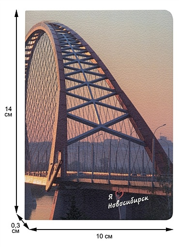 Записная книжка А6 32л кл. "Новосибирск. Бугринский мост", тонир. внутр. блок, сшивка