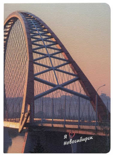Записная книжка А6 32л кл. "Новосибирск. Бугринский мост", тонир. внутр. блок, сшивка