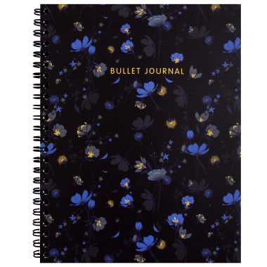 Книга для записей А5 144л тчк. "Bullet Journal (полночные цветы)"