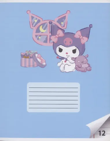 Тетрадь в линейку Hello Kitty + Kuromi, 12 листов, в ассортименте
