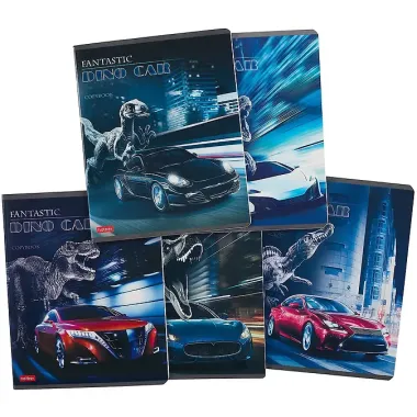 Тетрадь в клетку Hatber, Dino Car, 48 листов, в ассортименте